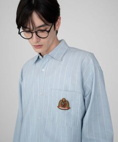 WEGO 【ユニセックス着用ITEM/MLサイズ展開】オックスフォードエンブレムシャツ（LS）