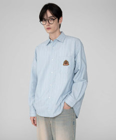 WEGO 【ユニセックス着用ITEM/MLサイズ展開】オックスフォードエンブレムシャツ（LS）