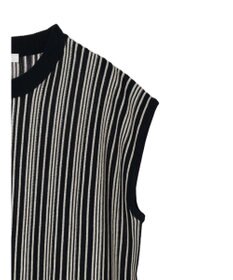 Green Parks ストライプ柄ニットドッキングワンピース