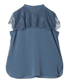 Green Parks 胸元レースフレンチスリーブブラウス