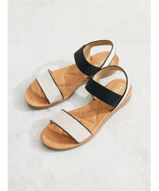 Green Parks ・ｒｉｃｈ　ｂｌｕｅ　雑材ゴムストラップサンダル