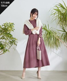 Tiaclasse 【新色追加・洗える】ピーチスキンバンドカラーワンピース