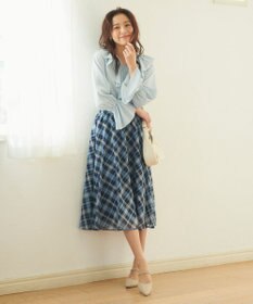 Feroux 楊柳チェックフレア スカート