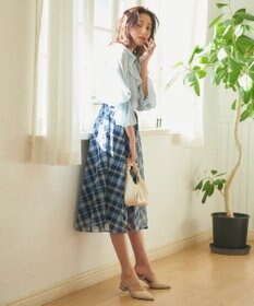 Feroux 楊柳チェックフレア スカート