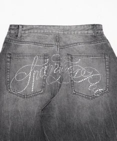 WEGO ラインストーンbackロゴデニム