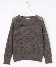 自由区 L リネンミドルゲージメッシュ ニット