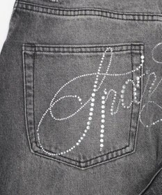 WEGO ラインストーンbackロゴデニム