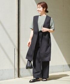 UNFILO 【軽量/UVケア】ライトリネン ワイドパンツ