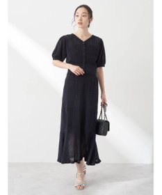 earth music&ecology ２点ＳＥＴ透かし編みカーディガン＋裾フレアスカート