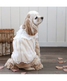 PET PARADISE ペットパラダイス ボア ジップベスト 《お花》 中型犬 大型犬