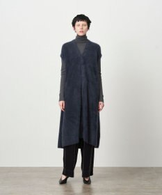 ATON ROYAL FUR CASHMERE | Vネックドレス