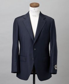 GOTAIRIKU シワになりにくい【御幸毛織/みゆきけおり】Superio160 スーツ_ネイビーストライプ