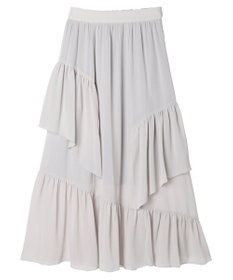 earth music&ecology シアー楊柳アシメティアードスカート