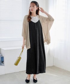 Tiaclasse 【新色追加】メッシュ編みニットドルマンカーディガン