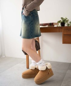 WEGO ヴィンテージウォッシュ台形デニムミニスカート