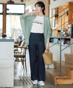 Tiaclasse 【新色追加】メッシュ編みニットドルマンカーディガン