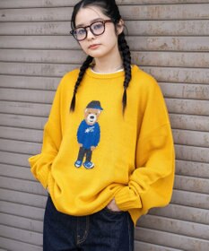 WEGO 【ユニセックス着用ITEM/MLサイズ展開】ジャガードアニマルプルオーバー