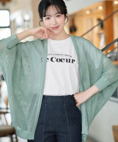 Tiaclasse 【新色追加】メッシュ編みニットドルマンカーディガン