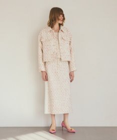 GRACE CONTINENTAL ツイードチェックジレ