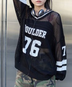 WEGO ナンバリングメッシュニットプルオーバー