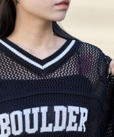 WEGO ナンバリングメッシュニットプルオーバー