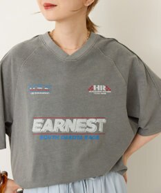 AMERICAN HOLIC ピグメントレーシングプリントTシャツ