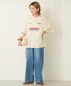 AMERICAN HOLIC ピグメントレーシングプリントTシャツ