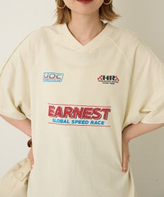 AMERICAN HOLIC ピグメントレーシングプリントTシャツ