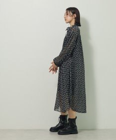 Green Parks 花柄シフォン楊柳ワンピース