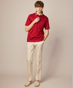 JOSEPH ABBOUD 【リネン素材/清涼感/吸水速乾】リネンハニカム 半袖 ポロシャツ