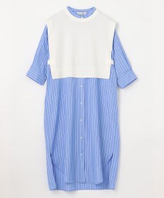 ANY 【洗濯機可・セットアイテム】短丈ベスト×シャツワンピースセット