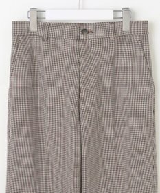 自由区 【撥水加工・洗える】TRギャバチェック柄ストレート パンツ