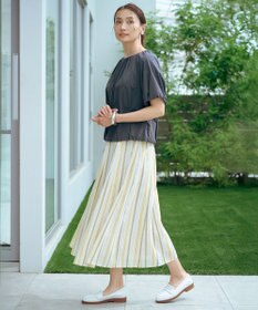 J.PRESS LADIES L 【洗える】ランダムストライプ スカート