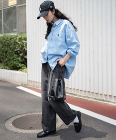 WEGO 【ユニセックス着用ITEM/ウエストゴム/SMLサイズ展開】デニムルーズテーパードパンツ
