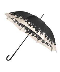MOONBAT LANVIN COLLECTION 長傘 リーフ サテンプリント ジャンプ 耐風