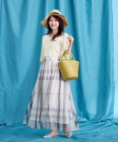 Tiaclasse 【小倉優子さん着用】チュールレースチェックスカート