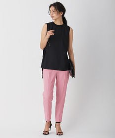 ICB 【人気のため新色追加・洗える】Naiaバックサテン テーパードパンツ