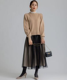 組曲 L 【WEB限定】襟付き片畔ニットプルオーバー