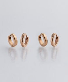 Phoebe 【金属アレルギー対応】ワンタッチメタルフープミニペアピアス  ローズゴールド/BOX付き