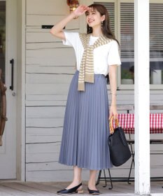 Tiaclasse 肩掛けボーダーフェイクカーデ