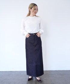 woadblue ＜坪田あさみさんコラボ＞I LINE DENIM SKIRT（RIGID BLUE）Iライン デニムスカート