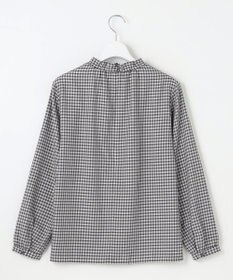 J.PRESS LADIES S 【洗える】ポリエステルヴィスコースブロックチェック フリルネック ブラウス