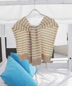 Tiaclasse 肩掛けボーダーフェイクカーデ