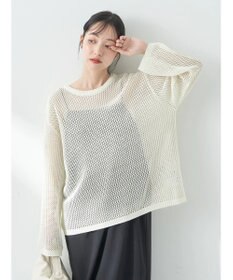 earth music&ecology ラメメッシュプルオーバー