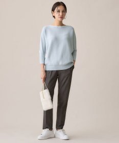 自由区 【WEB限定・洗える】コットンストレッチホールガーメントドルマン ニット