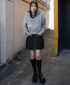 WEGO デニムプリーツミニスカート