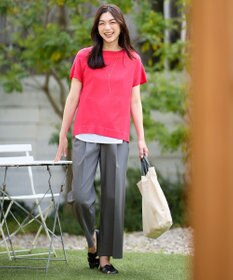 ANY L 【洗濯機可/セットアップ可/UVケア/速乾/イージーケア】サラサラテックリネンパンツ