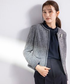 ANY SIS L 【洗える】ライトストレッチ ツイード ジャケット