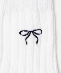 WEGO 【SCHOOLITEM】ローゲージリボン刺繍ソックス