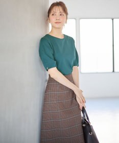 ANY SIS L 【汗ジミ防止・UVケア】アーモンドスリーブ カットソー